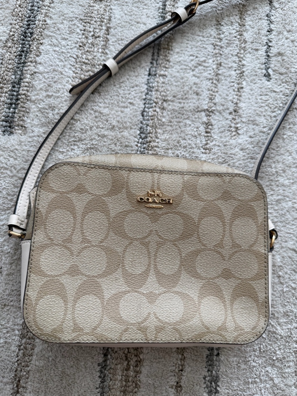 Coach Mini Jamie Camera Bag In Signature Canvas Signature Canvas Beige & Brown